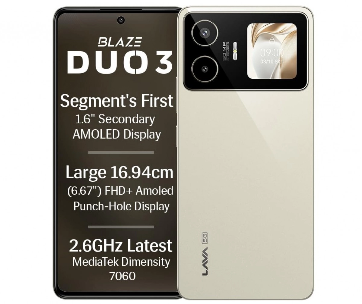 Lava Blaze Duo 3 dual-screen smartphone with 50MP camera.
