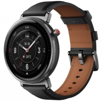 Honor Watch GS 5 black leather strap