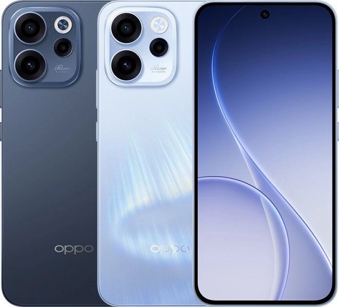 Oppo Reno15 FS in blue and white.