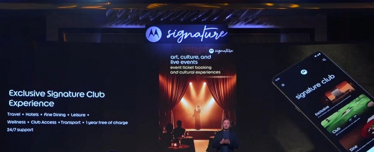 Motorola Signature club app on smartphone screen
