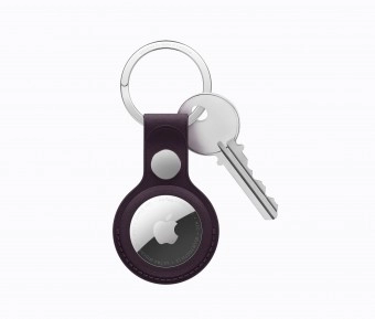 Apple AirTag second-gen on keychain for keys.