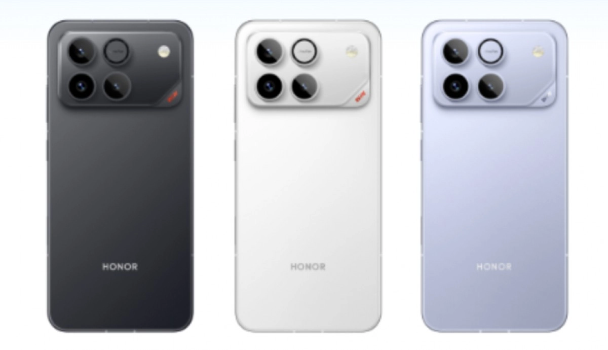 Honor Win and Win RT triple camera phones shown.