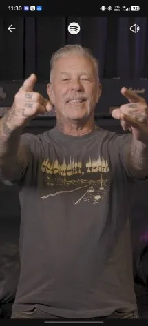 James Hetfield promoting Spotify Wrapped 2025.