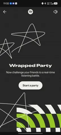 Spotify Wrapped Party listening battle interface screenshot.