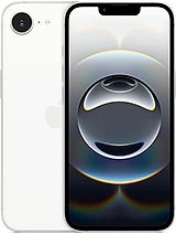 White Apple iPhone with single camera, notched display