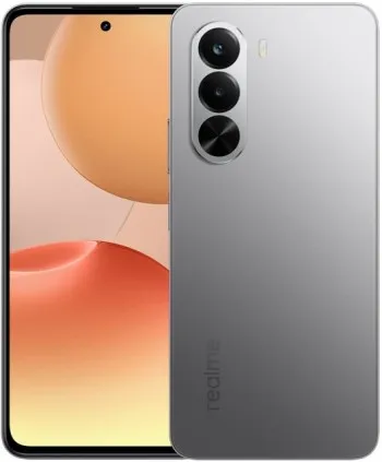Realme P4x smartphone render, silver color.