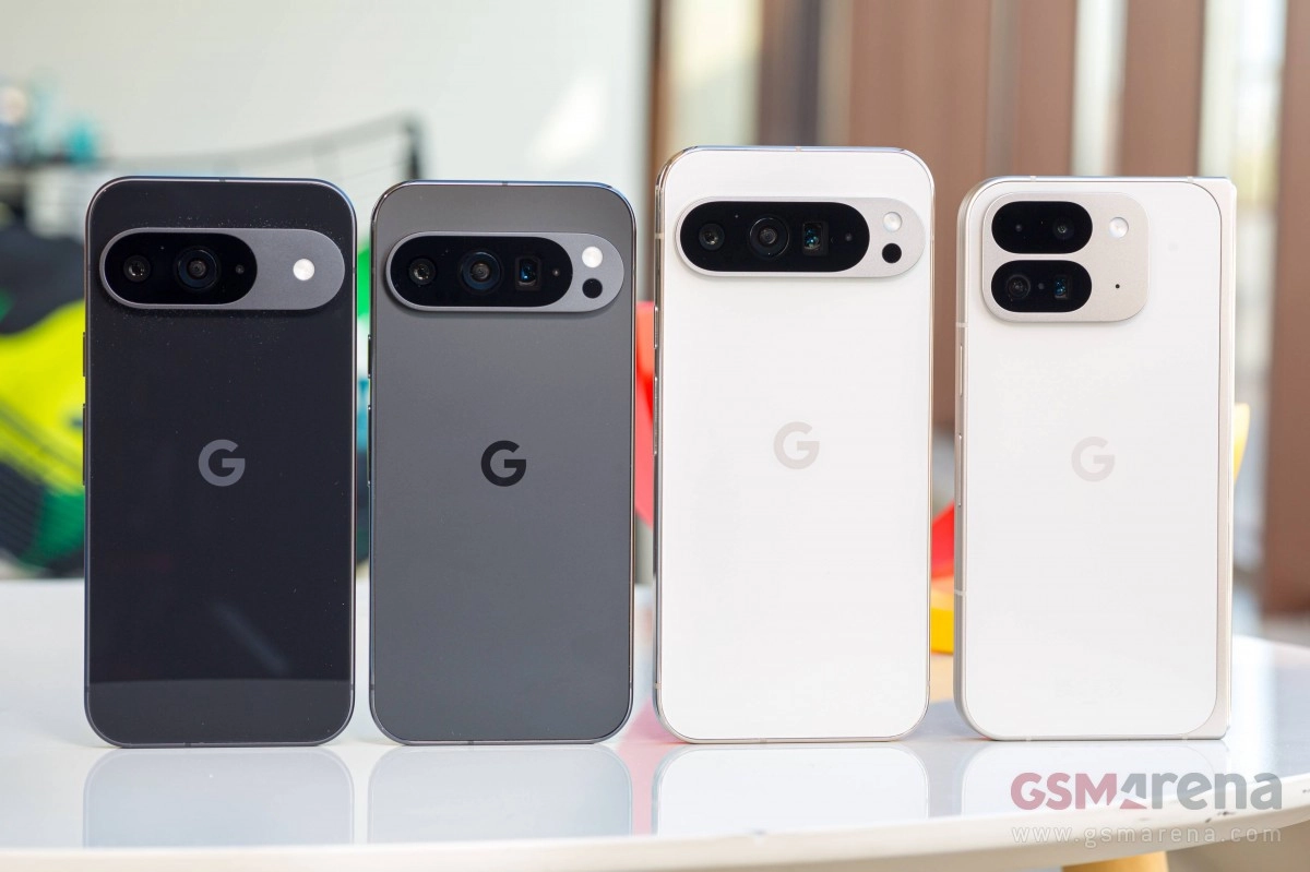 Google Pixel 8, 8 Pro, 9, 9 Pro backs.