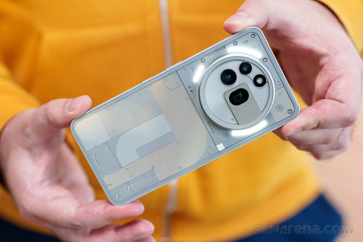 Nothing Phone back with glowing Glyph Interface