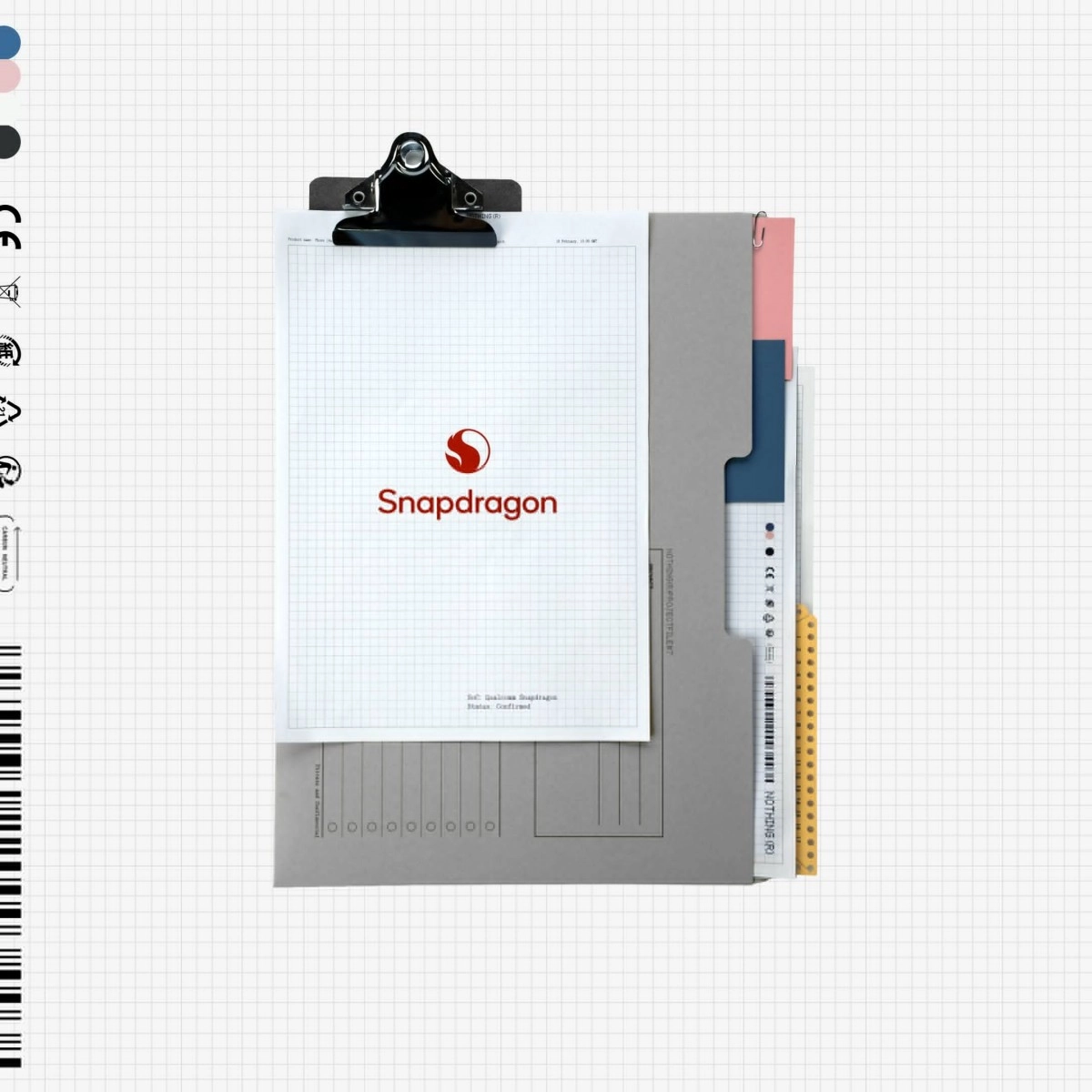 Snapdragon logo on Nothing Phone (4a) confirmation paper.