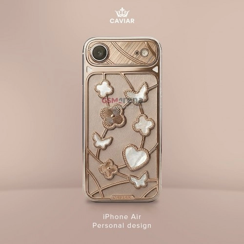 Caviar iPhone Air with gold and mother-of-pearl.
