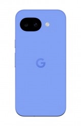 Blue Google Pixel 10a phone back view.